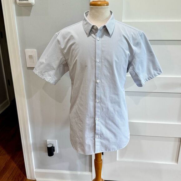 Lululemon Athletica Striped Short Sleeve Dress Shirt. XL. - Picture 2 of 6